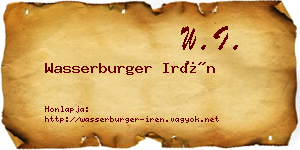 Wasserburger Irén névjegykártya